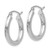 Image of 20mm 14K White Gold Polished 3mm Lightweight Tube Hoop Earrings T1125L