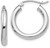 Image of 20mm 14K White Gold Polished 3mm Lightweight Tube Hoop Earrings T1125L