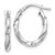 Image of 20mm 14K White Gold Polished and Textured Hoop Earrings LE1212