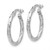 Image of 19mm 14K White Gold Polished and Textured Hoop Earrings TH668