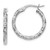 Image of 19mm 14K White Gold Polished and Textured Hoop Earrings TH668