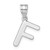 Image of 14K White Gold Polished Bubble Letter F Initial Pendant