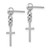 Image of 20.5mm 14K White Gold Polished Cross Dangle Post Earrings