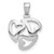 Image of 14K White Gold Polished Cut-Out 3-Heart Pendant