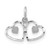 Image of 14K White Gold Polished Double Heart Charm