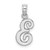 Image of 14K White Gold Polished E Script Initial Pendant