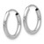 Image of 12mm 14K White Gold Polished Endless 2mm Hoop Earrings H989