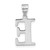 Image of 14K White Gold Polished Etched Letter E Initial Pendant