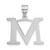 Image of 14K White Gold Polished Etched Letter M Initial Pendant