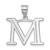 Image of 14K White Gold Polished Etched Letter M Initial Pendant
