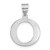 Image of 14K White Gold Polished Etched Letter O Initial Pendant