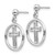 Image of 21mm 14K White Gold Polished Eternal Life Cross Dangle Post Earrings
