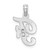 Image of 14K White Gold Polished F Script Initial Pendant