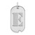 Image of 14K White Gold Polished Letter E Initial Dog Tag Pendant