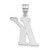 Image of 14K White Gold Polished Letter K Initial Pendant