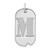 Image of 14K White Gold Polished Letter M Initial Dog Tag Pendant