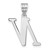 Image of 14K White Gold Polished Letter N Initial Pendant