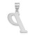 Image of 14K White Gold Polished Letter P Initial Pendant