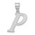 Image of 14K White Gold Polished Letter P Initial Pendant