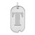 Image of 14K White Gold Polished Letter T Initial Dog Tag Pendant