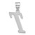 Image of 14K White Gold Polished Letter T Initial Pendant