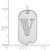 Image of 14K White Gold Polished Letter V Initial Dog Tag Pendant