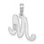 Image of 14K White Gold Polished M Script Initial Pendant