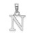 Image of 14K White Gold Polished N Block Initial Pendant