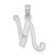 Image of 14K White Gold Polished N Script Initial Pendant