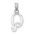 Image of 14K White Gold Polished Q Block Initial Pendant