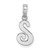 Image of 14K White Gold Polished S Script Initial Pendant