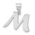 Image of 14K White Gold Polished Script Letter M Initial Pendant