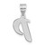 Image of 14K White Gold Polished Script Letter P Initial Pendant
