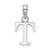 Image of 14K White Gold Polished T Block Initial Pendant