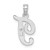 Image of 14K White Gold Polished T Script Initial Pendant