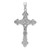 Image of 14K White Gold Polished Textured INRI Crucifix Fleur De Lis Pendant