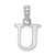 Image of 14K White Gold Polished U Block Initial Pendant