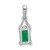 Image of 14K White Gold Rectangle Emerald & Diamond Pendant PM7186-EM-007-WA