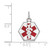 Image of 14K White Gold Red Enamel Medical Jewelry Pendant XM441
