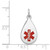 Image of 14K White Gold Red Enamel Medical Jewelry Pendant XM453