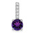 Image of 14K White Gold Round Amethyst & Diamond Pendant PM7036-AM-013-WA
