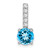 Image of 14K White Gold Round Blue Topaz & Diamond Pendant PM7036-BT-013-WA Image of 14K White Gold Round Blue Topaz & Diamond Pendant PM7036-BT-013-WA