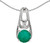 Image of 14k White Gold Round Emerald And Diamond Pendant (Chain NOT included)