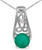 Image of 14k White Gold Round Emerald And Diamond Pendant (Chain NOT included) (CM-P2587XW-05)