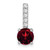 Image of 14K White Gold Round Garnet & Diamond Pendant PM7036-GA-013-WA