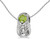 14k White Gold Round Peridot Baby Bootie Pendant (Chain NOT included)