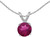 Image of 14k White Gold Round Rhodolite Garnet Pendant (Chain NOT included)