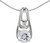 Image of 14k White Gold Round White Topaz And Diamond Pendant (Chain NOT included)