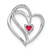 Image of 14k White Gold Ruby and Diamond Heart Slide Pendant