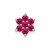 Image of 14k White Gold Ruby Floral Slide Pendant